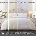 Mildly Super Soft Duvet Cover - 100% Washed Microfiber White Comforter Cover Set 3 Pieces With Zipper Closure & Corner Ties (No