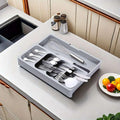 Mann Mart Expandable Kitchen Drawer Organizer: Utensil Tray With Cutlery Divider For Efficient Storage & Easy Access