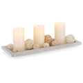 Romadedi Wooden Decorative Tray Candle Holder - 13.5 inch Wood Long Narrow Tray Home Decor Small Rustic Farmhouse Centerpieces T