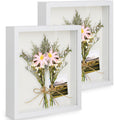 Anhow 2pcs 11x14 Shadow Box Frame, 3D Picture Frame Display Cas with Real Transparent Glass for Photos, Memorabilia, Crafts, Sou