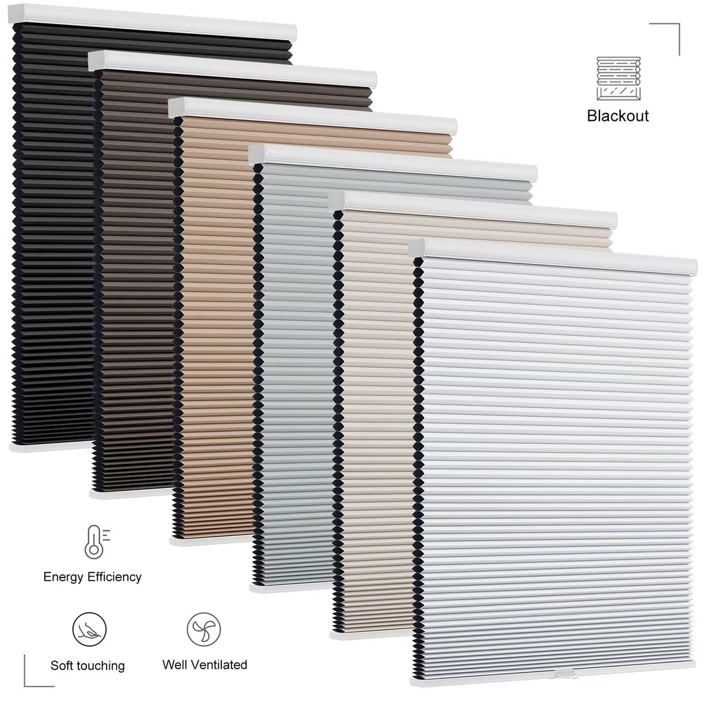 Changshade Cordless Blackout Cellular Shade, Honeycomb Shade With The Diameter Of 1.5 Inch Honeycombs, Room Darkening Pleated Wi