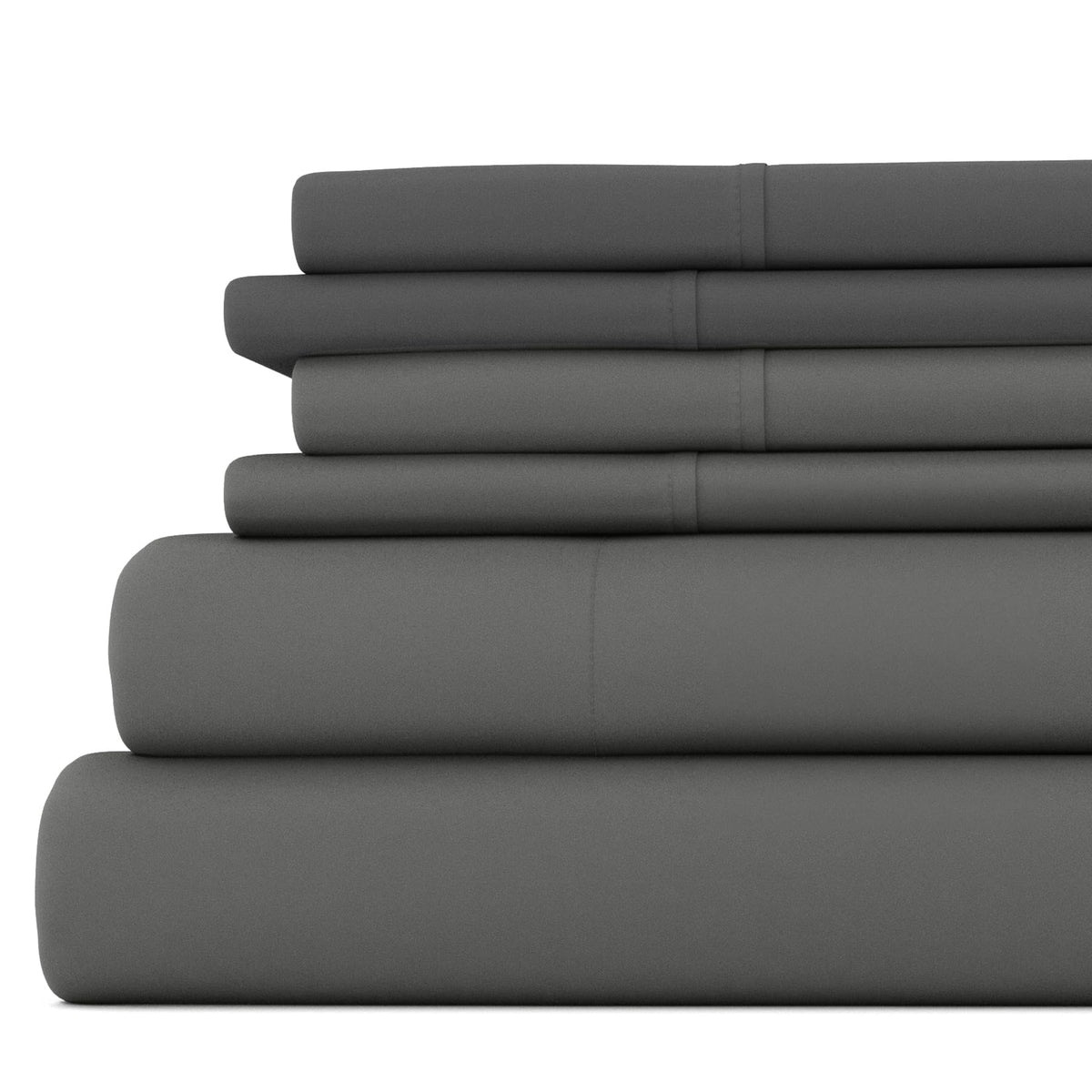 Linen Market 6 Piece Bed Sheet Set, Gray, Twin