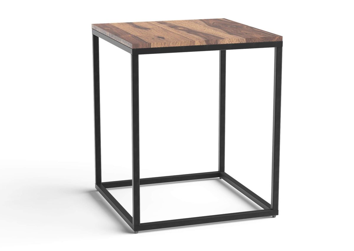 HomeRoots 24' Black and Brown Solid Wood End Table