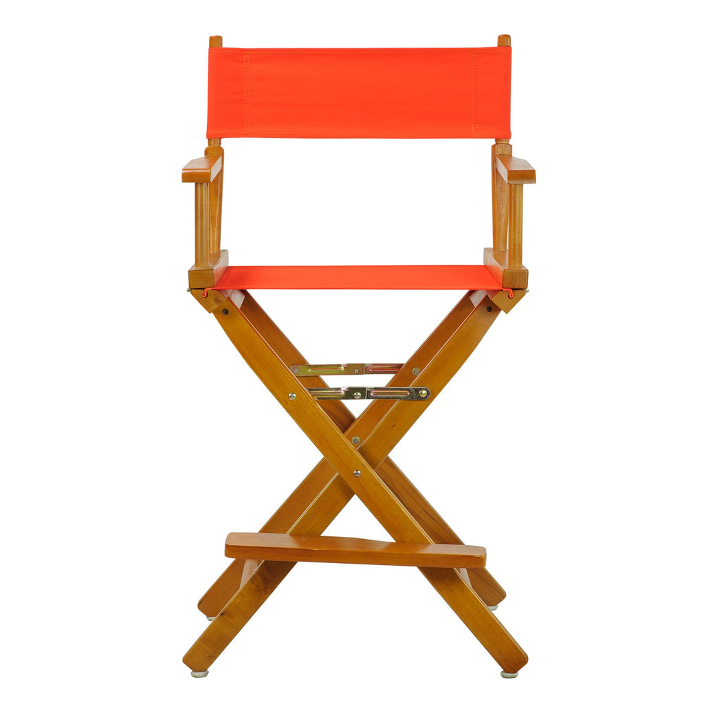Casual Home Director'S Chair ,Honey Oak Frame/Orange Canvas,24" - Counter Height