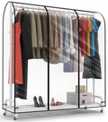 Moucas Clear Garment Rack Cover 63 L x 20 W x 60 H, Clothes Rack Cover with Reinforced Double Zippers, Waterproof PEVA Dustpr