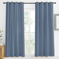 Nicetown Blackout Curtain Panel, Ring Top, W55 X L86, 1 Pc, Stone Blue Color, Light Blocking Room Darkening Window Drape For Nursery/Bedroom