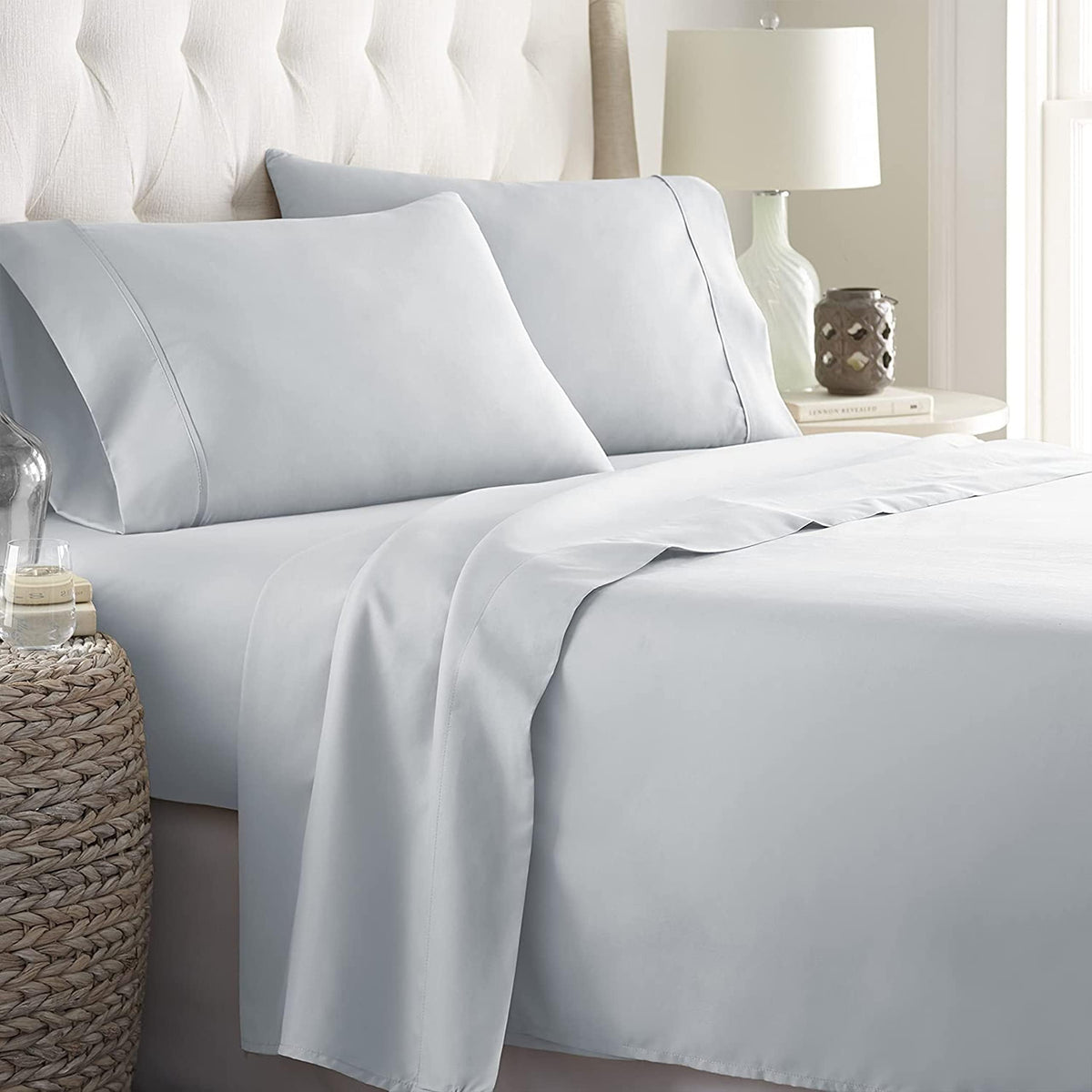 Danjor Linens Full Size Sheets Set - 6 Piece Set Including 4 Pillowcases- Deep Pockets - Breathable, Soft Bed Sheets - Wrinkle F