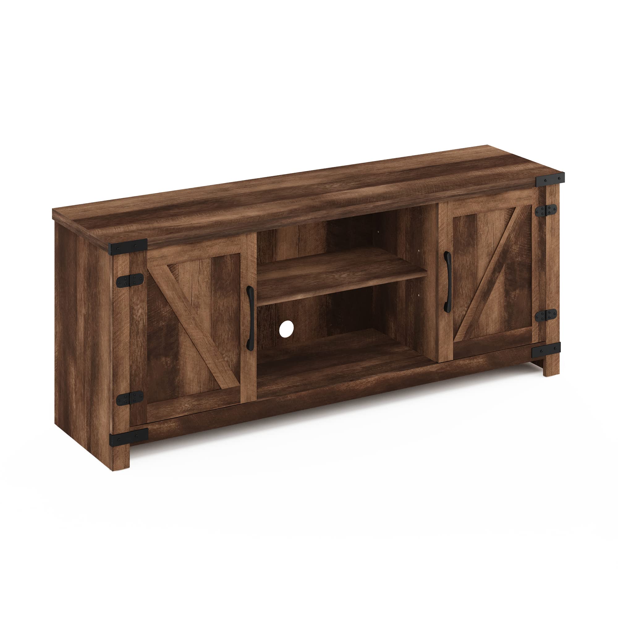 Furinno Cabinet Stand with Storage for TV up to 65 Inch, 70 Inch, Rustic Brown