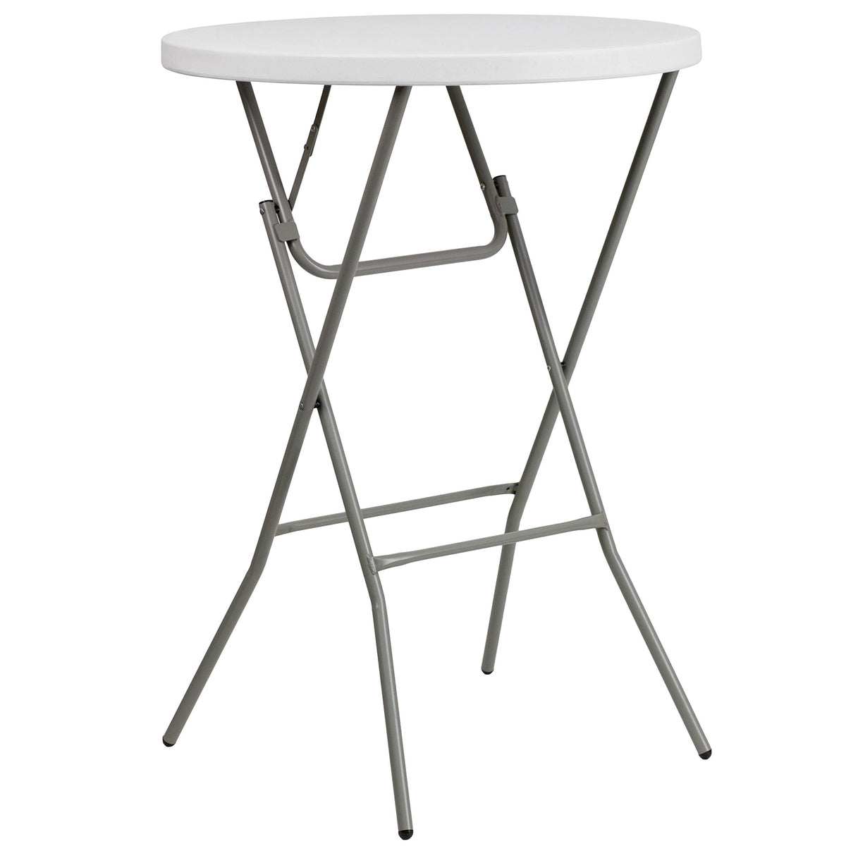 Flash Furniture Elon 2.6' Round Folding Bar Height Table for Parties and Commercial Events, Indoor/Outdoor Plastic Bar Height Folding Table, White