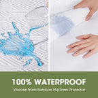 Hyleory Queen Size Waterproof Mattress Protector Viscose Made From Bamboo Cooling Mattress Pad Cover Breathable Soft 3D Air Fabr