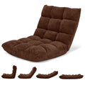Giantex Floor Chair With Back Support, Folding Sofa Chair With 14 Adjustable Position, Padded Sleeper Bed, Couch Recliner, Floor Gaming Chair, Meditation Chair, Gaming Floor Chairs For Adults(Brown)