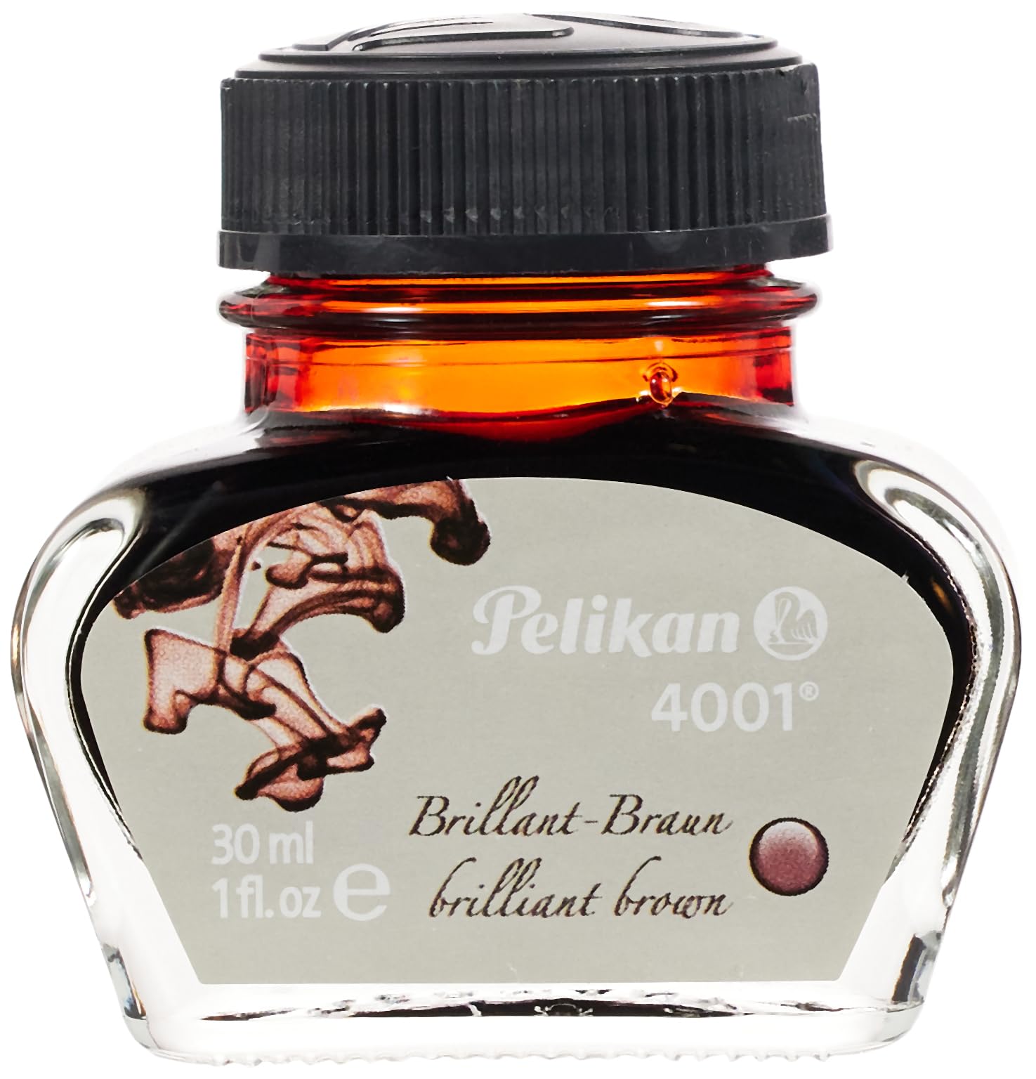 Pelikan 4001 Bottled Ink For Fountain Pens, Brilliant Brown, 30Ml, 1 Each (311902)