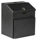 Suggestion Box With Lock And Keys Lock Metal Wall Mounted Ballot Box, Steel Donation And Collection Drop Box With Wide Slot, 8.5