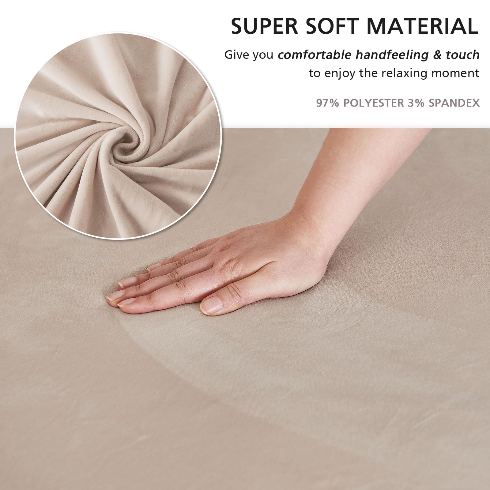 Niceec Loveseat Cover Super Soft 1-Piece Beige Pink Slipcover For Loveseats Stretch Universal Spandex Couch Covers For Living Room Easy Fit Washable Furniture Sofa Protector With Skirt