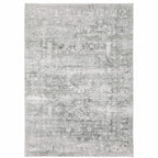 HomeRoots 510659 8 x 10 ft. Sage Green Gray Ivory & Silver Oriental Printed Stain Resistant Non Skid Rectangle Area Rug