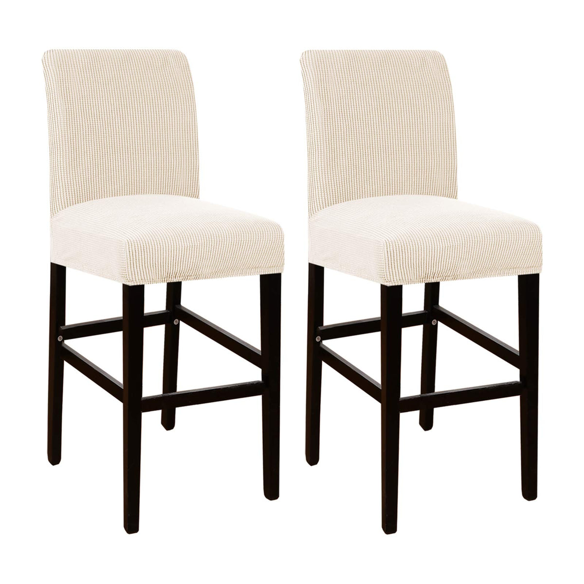 High Stretch Bar Stool Cover Pub Counter Stool Chair Slipcover For Dining Room Cafe Furniture Chair Seat Cover Stretch Protectors Non Slip With Elastic Bottom Set Of 2, Biscotti Beige