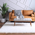 Rugs.com Infinity Collection Solid Shag Area Rug 8 Ft Square Pearl Shag Rug Perfect for Living Rooms, Kitchens, Entryways