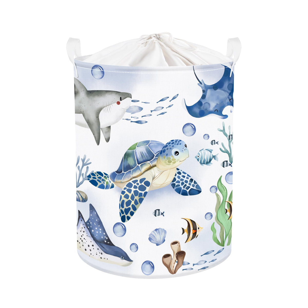 Clastyle Sea Turtle Baby Storage Basket Ocean Coral Toy Book Shelf Basket