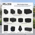 Anartcle 3-Seater Patio Sofa Cover,79W X 37D X 35H Inches Outdoor Couch Cover,100% Waterproof Heavy Duty Patio Sofa Covers,Patio