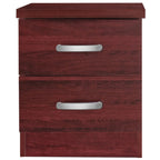 Better Home Products Cindy Faux Wood 2 Drawer Nightstand in Mahogany
