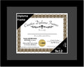 Creative Picture Frames 9x12 Classic Black Diploma Frame with Black Mat Glass Easel and Installed Wall Hangers | Frame Holds 11x