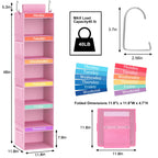Fixwal 6-Shelf Weekly Clothes Organizer For Kids, Kids Daily Shelf Hanging Closet Organizer With 6 Side Pockets, Days Of The Wee