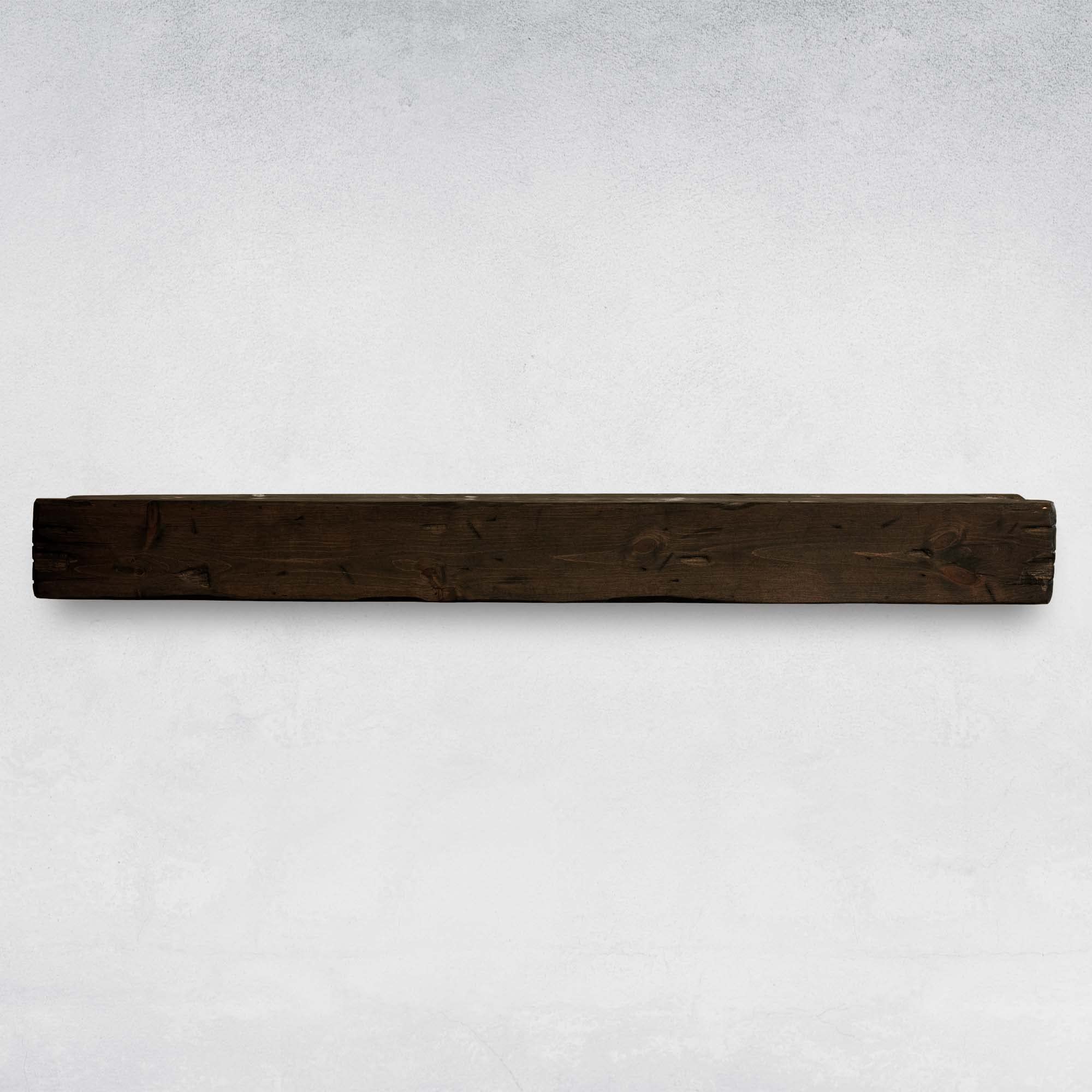 URBANDI Fireplace Mantel, Distressed, Rustic, 1 shelves, Floating Shelf, Modern, Real Wood. (60Lx6Hx8D, Dark Brown)