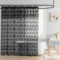 Yj Yanjun Black Lace Shower Curtain Luxury Vintage Sheer Shower Curtain With Attached Valance Elegant Boho Shower Curtain For Ba