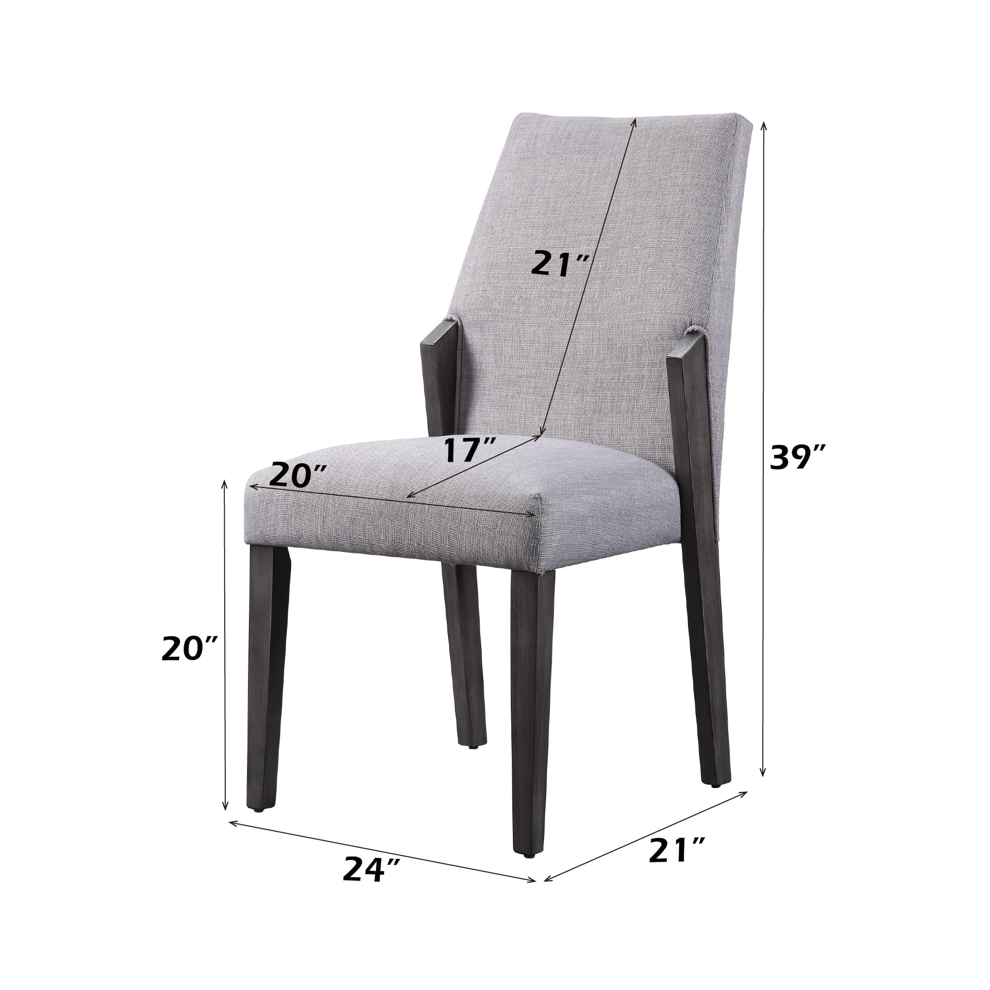 Acme Bernice Side Chair (Set of 2) in Gray Oak