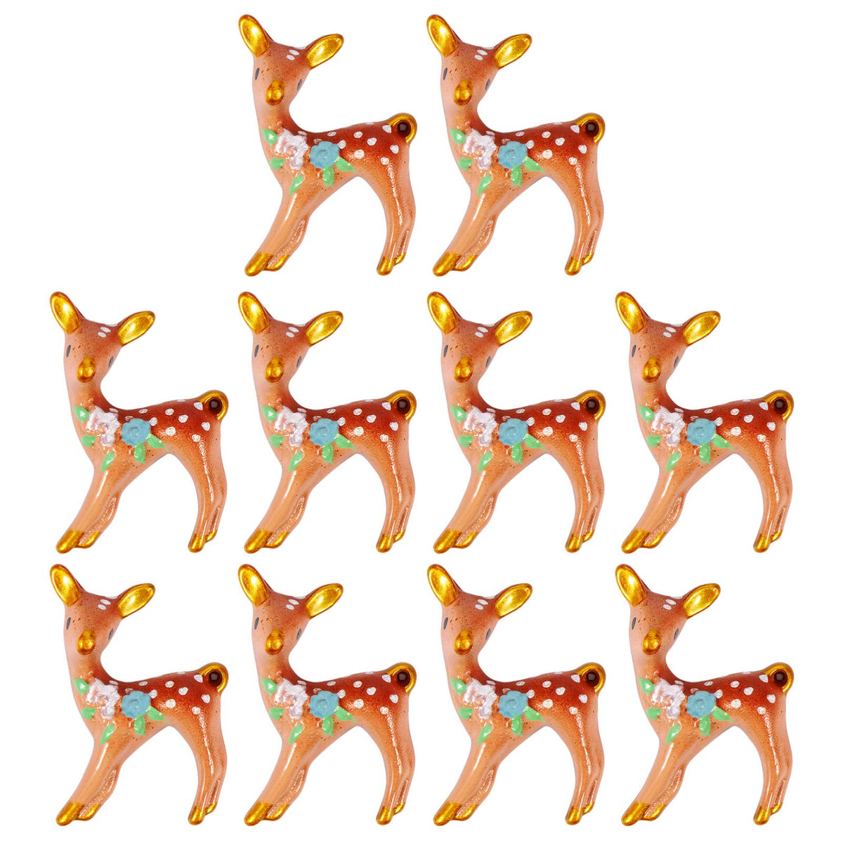 Exceart 10Pcs Mini Christmas Ornaments Reindeer Miniature Figurines Christmas Micro Landscape Ornament Fairy Garden Dollhouse De