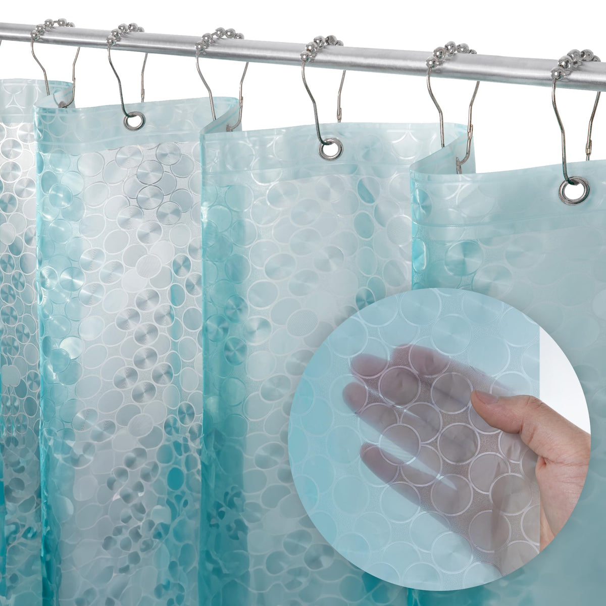 Liba Plastic Shower Curtain Liner, Heavy Duty 8G Shower Liner For Bathroom, Waterproof Vinyl Shower Curtain, 3 Magnets, Rustproo