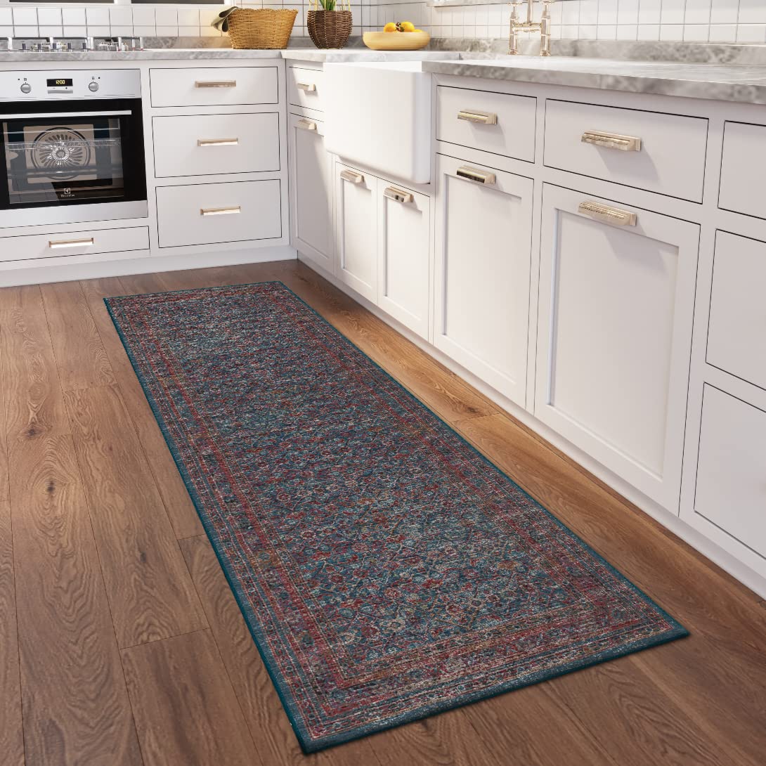 Dalyn Rugs Jericho Jc7 Navy 2'6&quot; X 10' Rectangle Soft Runner Rug, Easy Clean, Non Shedding, Bedroom, Entry, Living Room, Dining Room, Kitchen Rug