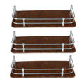 STIMULUS Acrylic Bathroom Corner Shelf | Rack Wall Storage Boat Shelf 5x12 inch (12.5x30 cm) Set of 3 pcs Brown