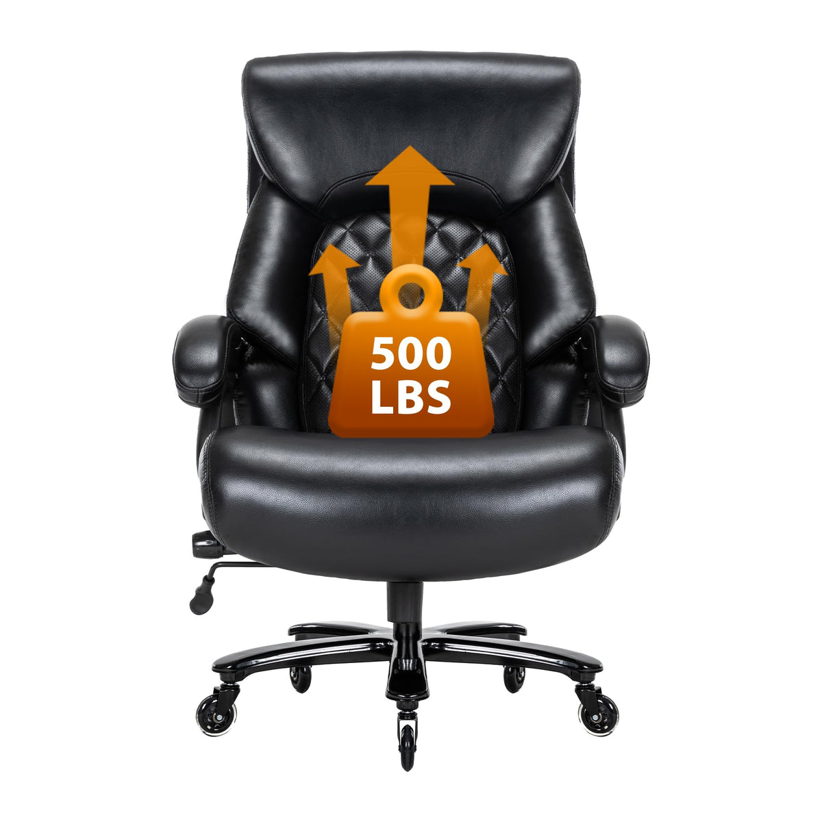 Big And Tall Office Chair For Heavy People, 500Lbs High Back Extra Wide Heavy Duty Executive Office Chair Comfortable For Home O