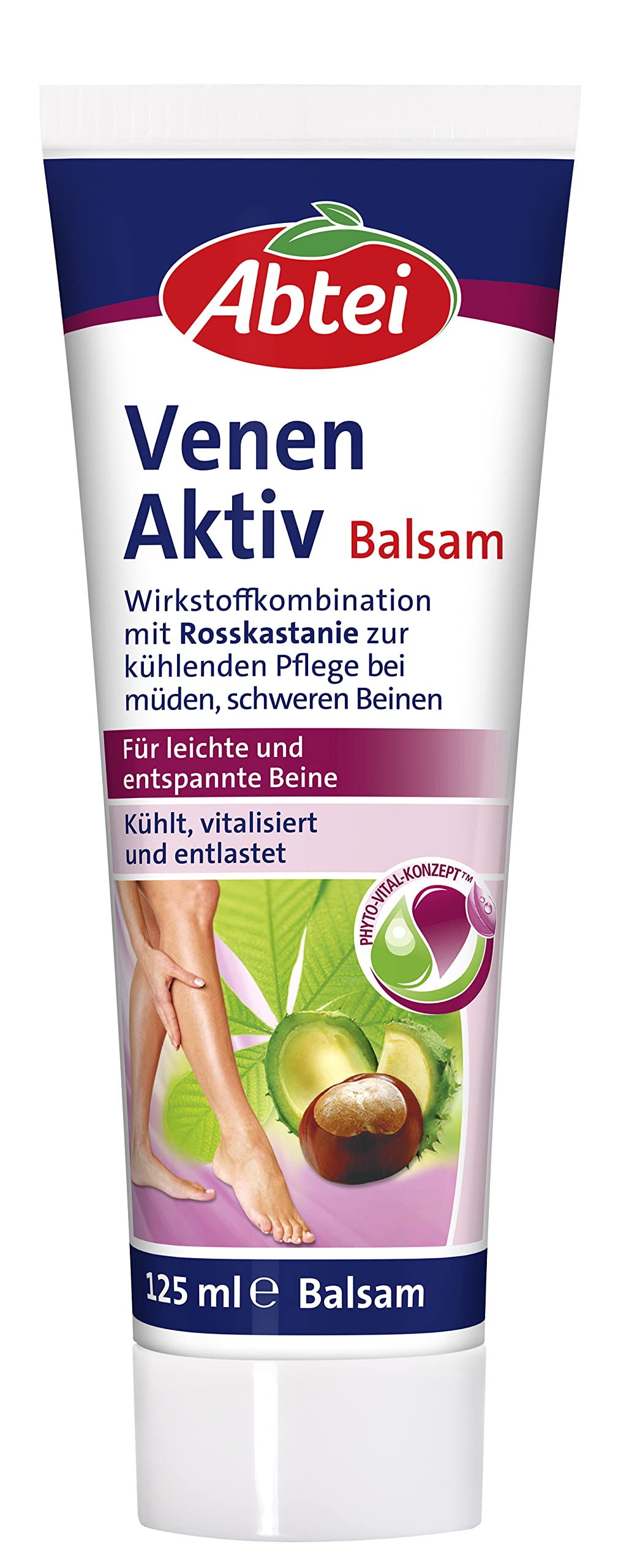 Vein Active Balm - Active Ingredient combination with Horse chestnut for cooling care for Tired, Heavy Legs - 125 mL