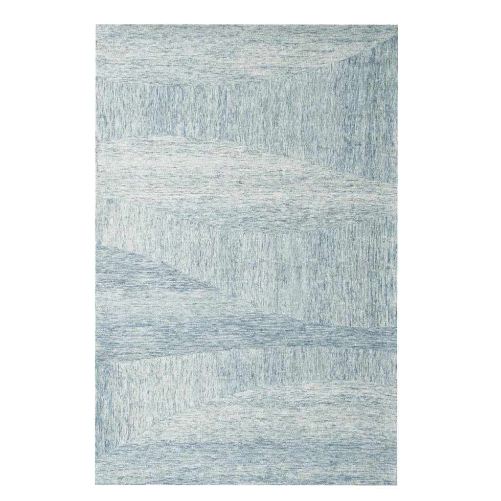 HomeRoots 533589 9 x 12 ft. Blue Wool Abstract Hand Tufted Rectangle Area Rug