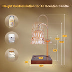 Honvinor Candle Warmer Lamp, Candle Warmer Lamp Adjustable Height, Candle Warmer Light With Timer & Dimmer, Compatible With Jar