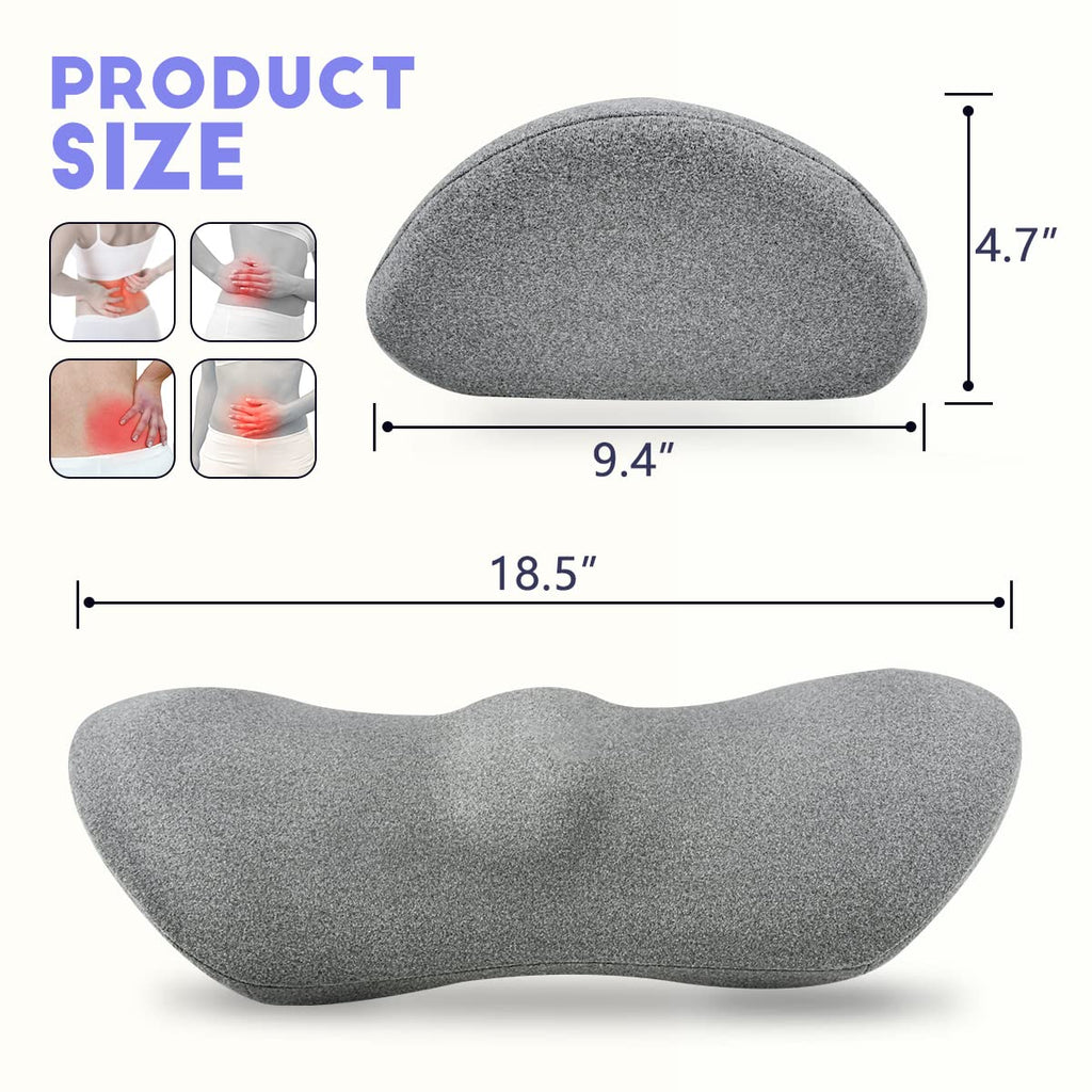 Lumbar Support Pillow, Lumbar Pillow For Low Back Pain Relief, Ergonomic Memory Foam Lumbar Pillow, Breathable & Detachable & Wa