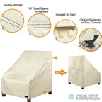 Nettypro Patio Chair Covers For Outdoor Furniture 4 Pack, Waterproof Heavy Duty Lawn Patio Furniture Cover Deep Seat Dining Chair Covers, 30W X 33D X 34H Inches, Beige