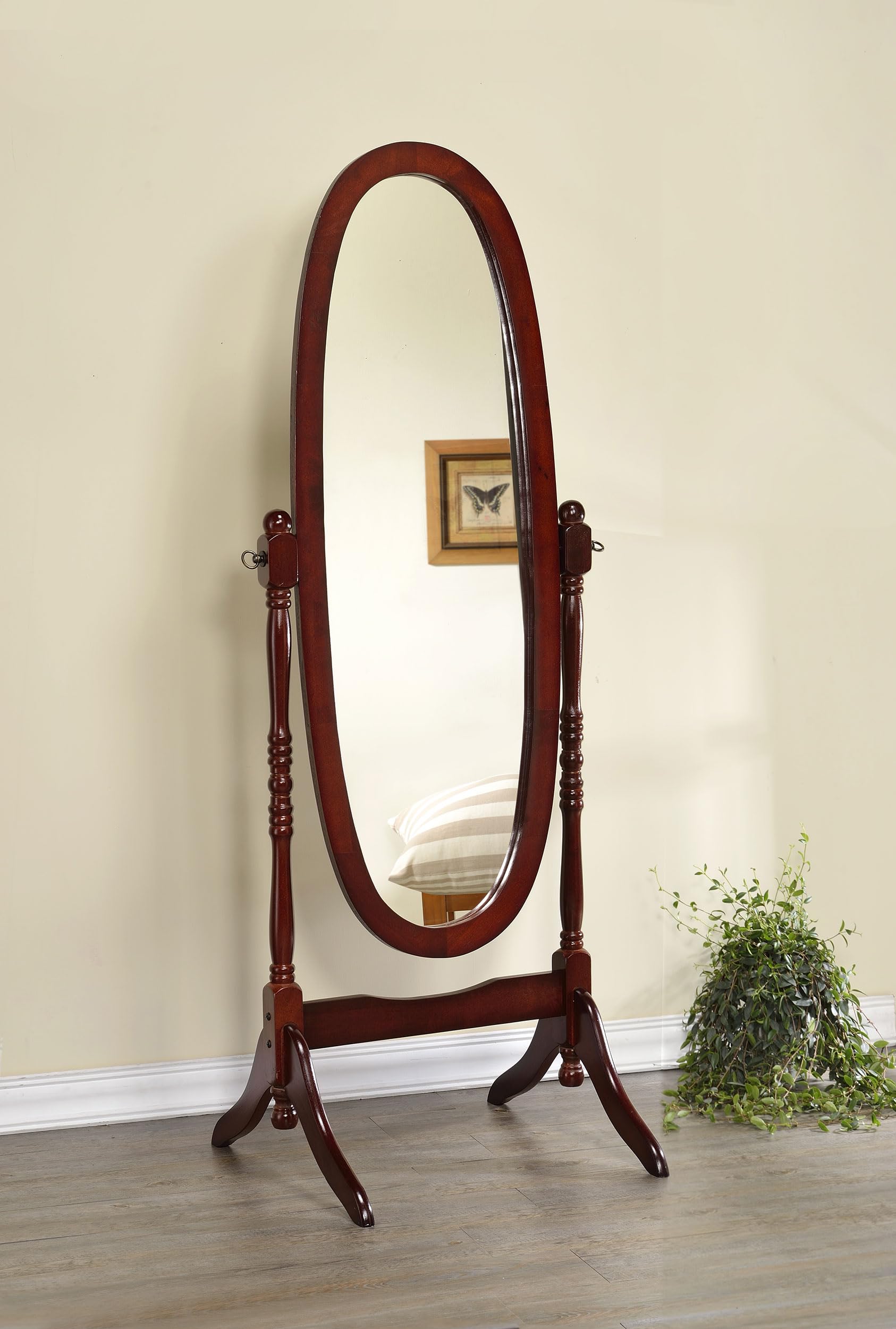 Coaster Home Furnishings Foyet Wood Adjustable Full Length Cheval Mirror Merlot