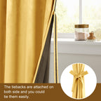 Dwcn Velvet Curtains - 120 Inches Long Room Darkening Privacy Protect Window Treatments Thick Grommet Tieable Privacy Drapes For