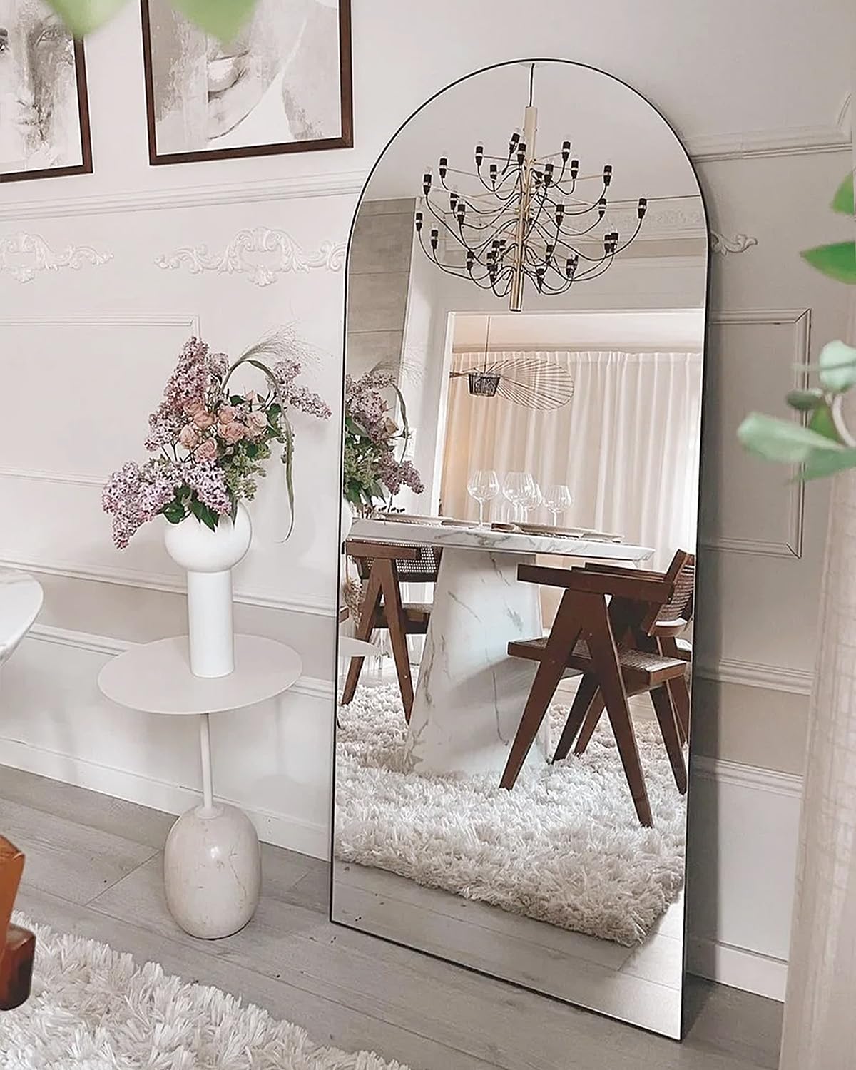 Beverdy Full Length Mirror, Arched Floor Mirror, 30'' X 71'' Oversized Full Length Mirror, Freestanding, Full Body Mirror, Arch
