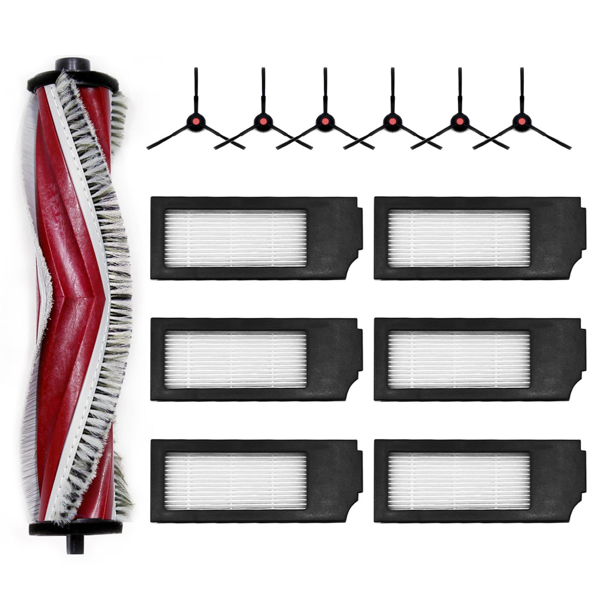 Robot Vacuum Replacement Parts Fit For Yeedi C12 Pro Plus, Replacement Accessories kit Fit For Yeedi C12 Plus(13PC BRUSH ROLL& 