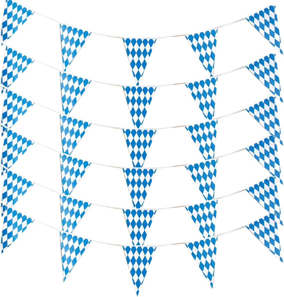 Alpurple 197 Feet Oktoberfest Bavarian Flag- 6 Packs Oktoberfest Bavarian Pennant Banner For German Oktoberfest Themed Party Dec