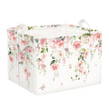 Clastyle Flower Girl Book Storage Basket Spring Summer Floral Women Clothes Organizer Bin Parents Gift Toy Box for Bedroom Showe