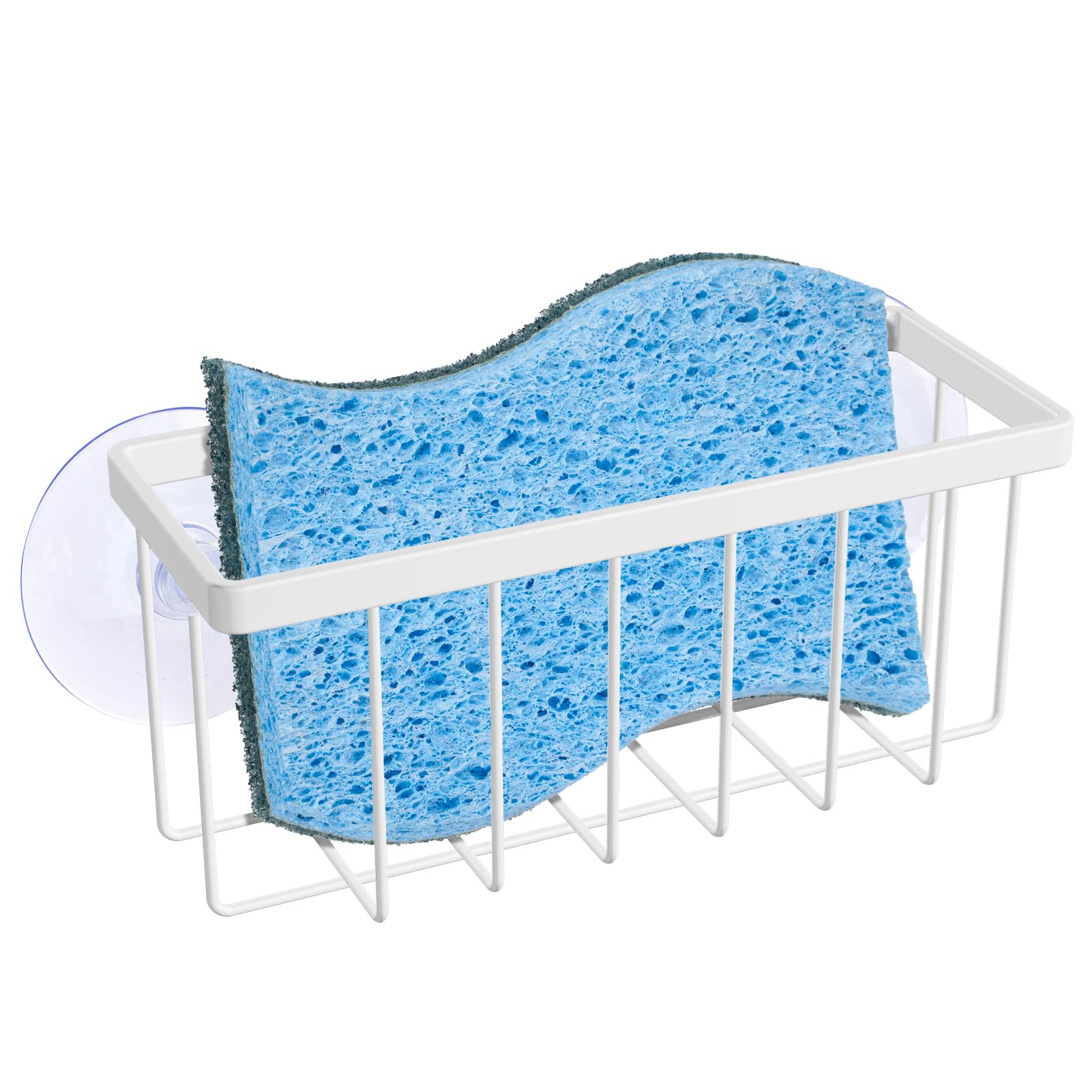 Kitchen Sponge Holder,Sponge Holder For Kitchen Sink Suction, Sink Caddy (White)