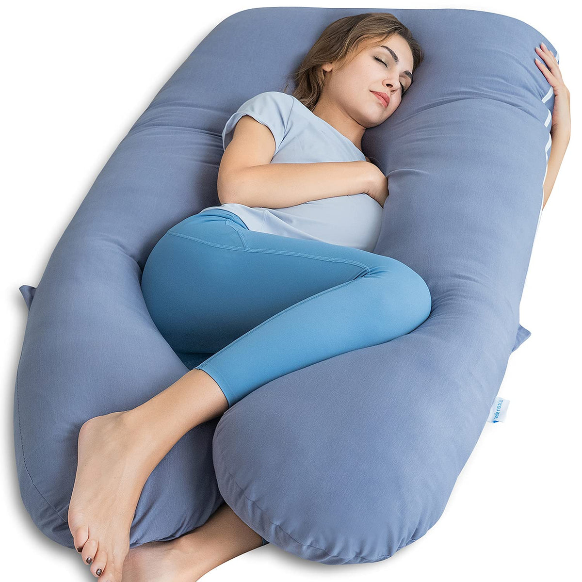 Queen Rose Cooling Pregnancy Pillows, U Shaped Silky Maternity Pillow For Pregnant Women, 55 Inch Pregnancy Body Pillow For Slee