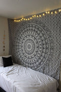 RAJRANG Indian Mandala Tapestry Wall Hanging Black and White Elephant Hippy Tapestries Twin Hippie Beach Throw College Dorm Deco