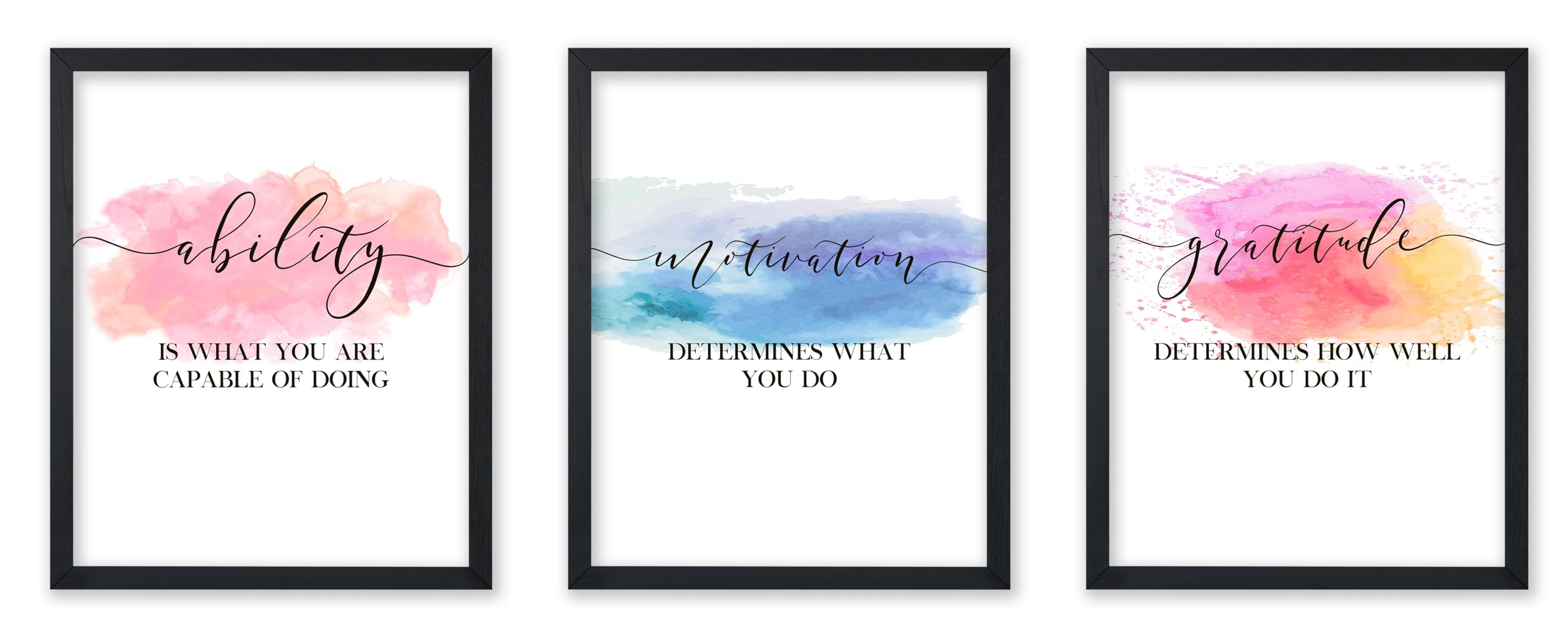 Poster Master 3-Piece Motivational Poster - Retro Inspirational Print - Gift for Artist, Friend - Ability, Motivation, Gratitude