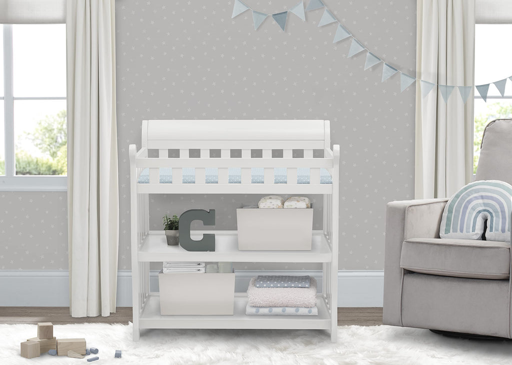 Delta Children Eclipse Changing Table With Changing Pad, White
